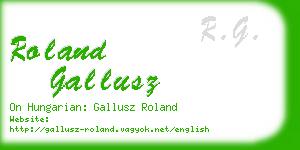roland gallusz business card